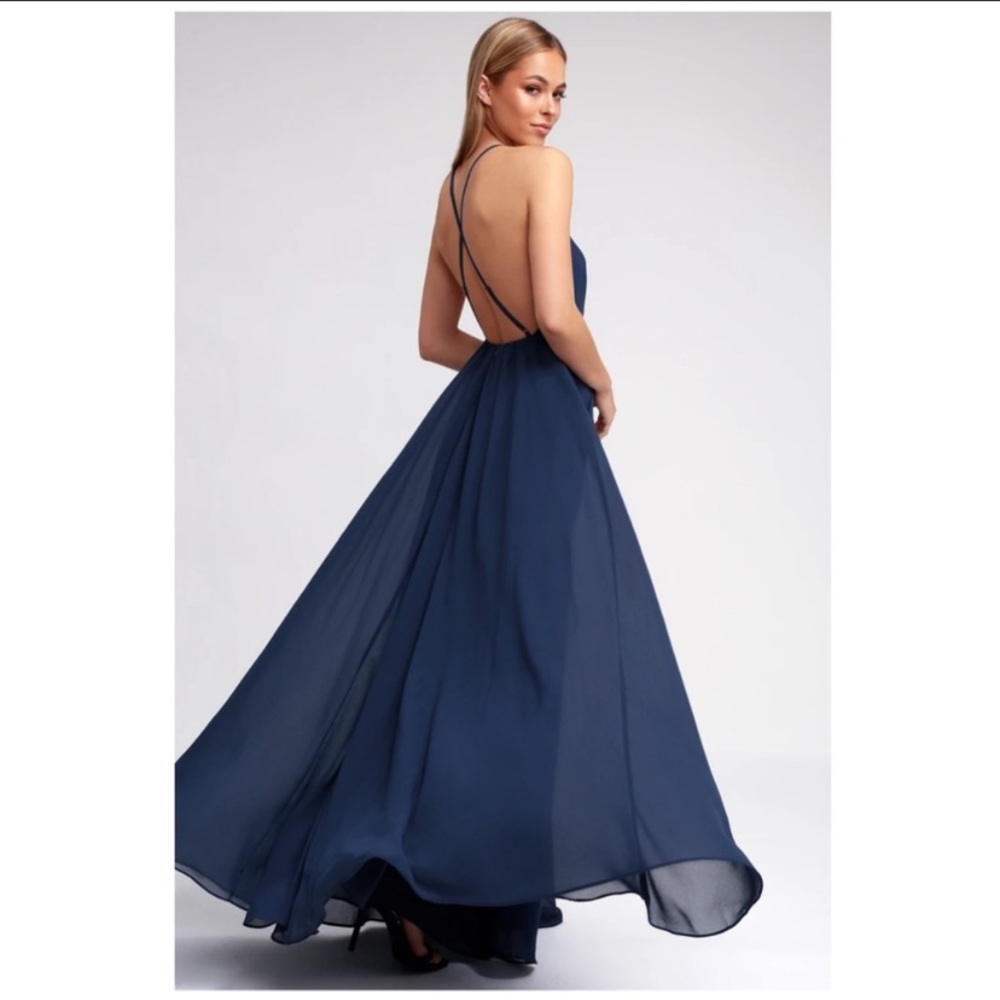 Lulu’s Mythical Kind of Love Navy Blue Maxi Dress
